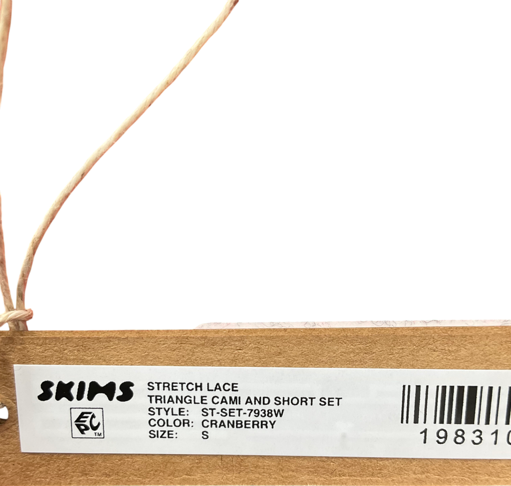 SKIMS Red Stretch Lace Cami And Short Set UK S