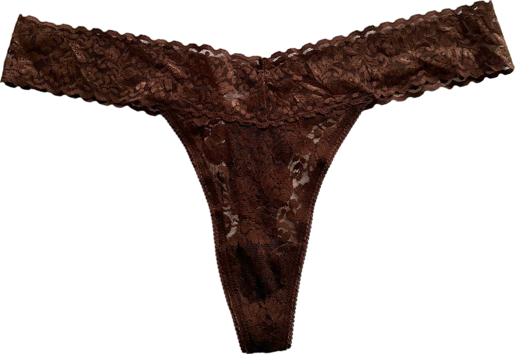 Out From Under Brown Lace Thong UK L