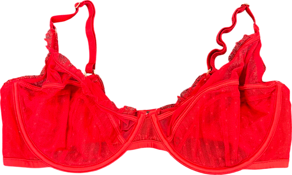 Lounge Underwear Red Tempt Balcony Bra UK 36F