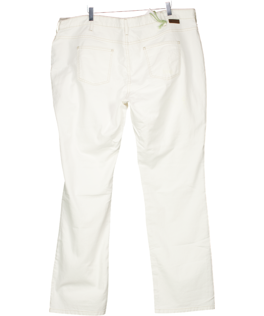 Boden White Straight Leg Contrast Stitch Jeans Long UK 22