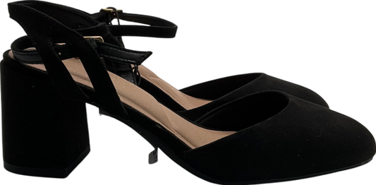 New Look Black Suedette 2 Part Block Heel Court Shoes UK 3 EU 36 👠