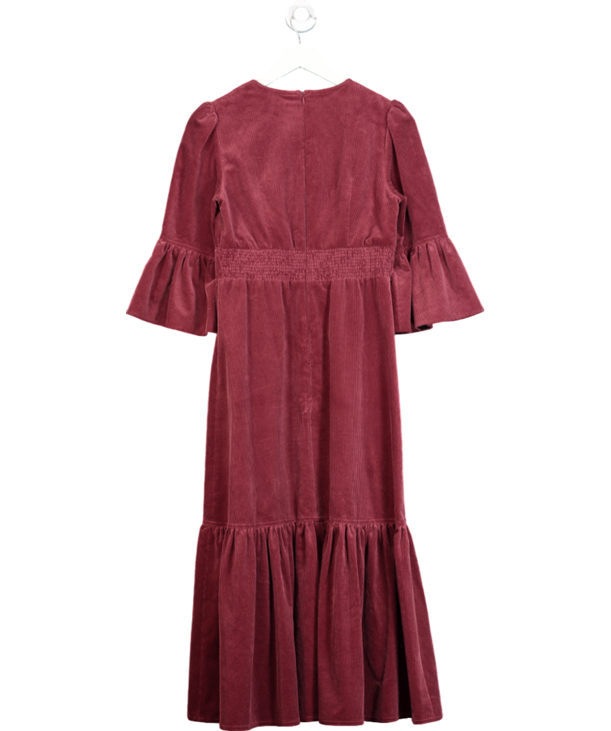 Cefinn  Burgundy Pin Corduroy Daphne Maxi Dress UK 8