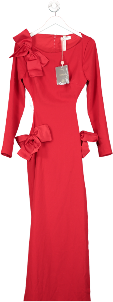 House of CB Red Lavele Bow Maxi Dress UK M