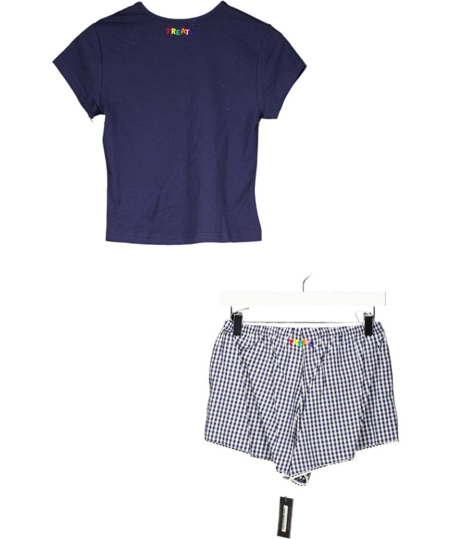 treats Blue Gingham Short Set - Navy UK S