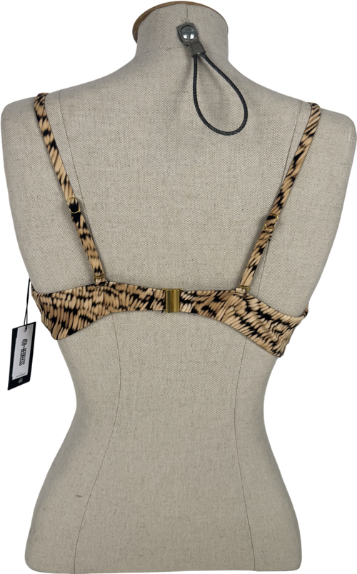 4th & Reckless Brown Dori Abstract-print Bikini Top UK 12