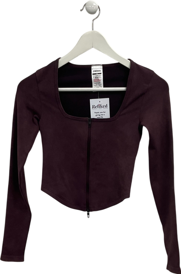 gymshark Purple Gains Seamless Zip Up Jacket UK XS