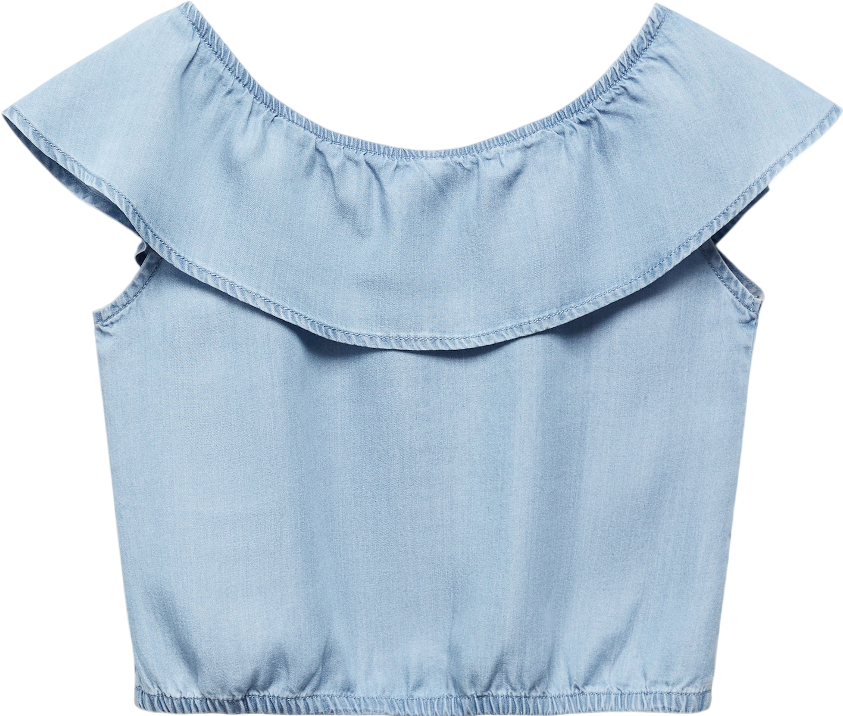 MANGO Blue Denim Blouse With Buttons 6 Years