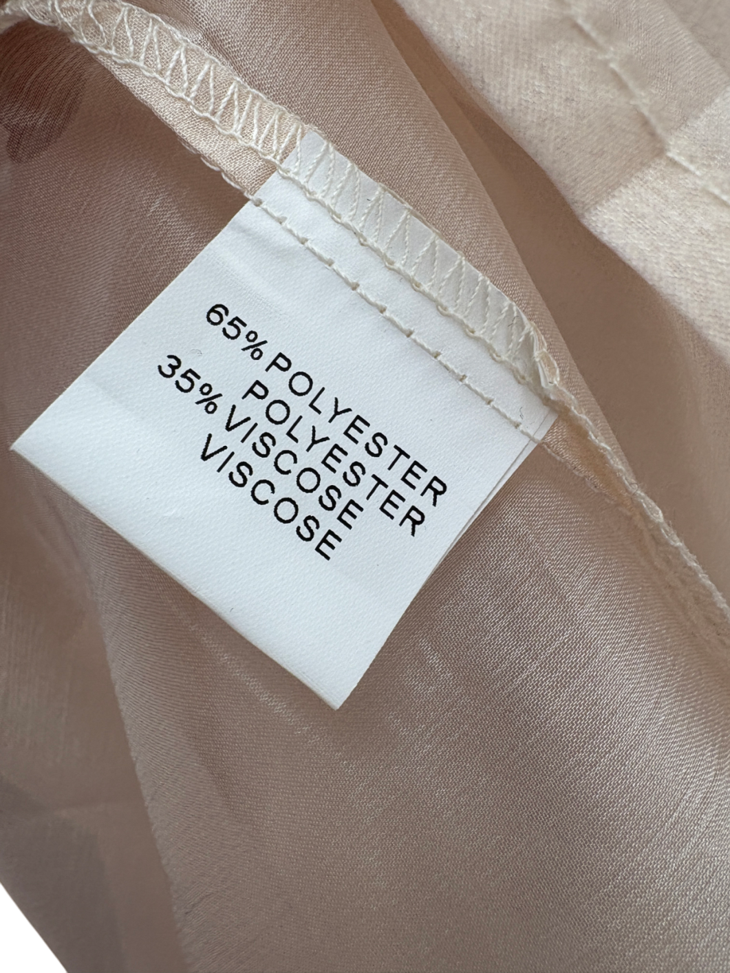 Ky Creation Nude Sheer Floral Applique Blouse UK M