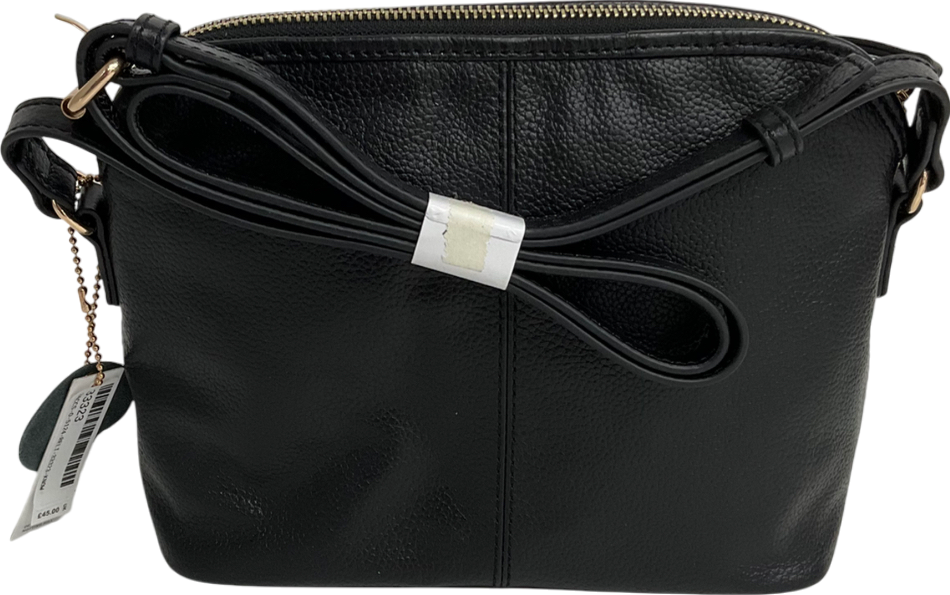 Accessorize Leather Woven Cross-body Bag Black