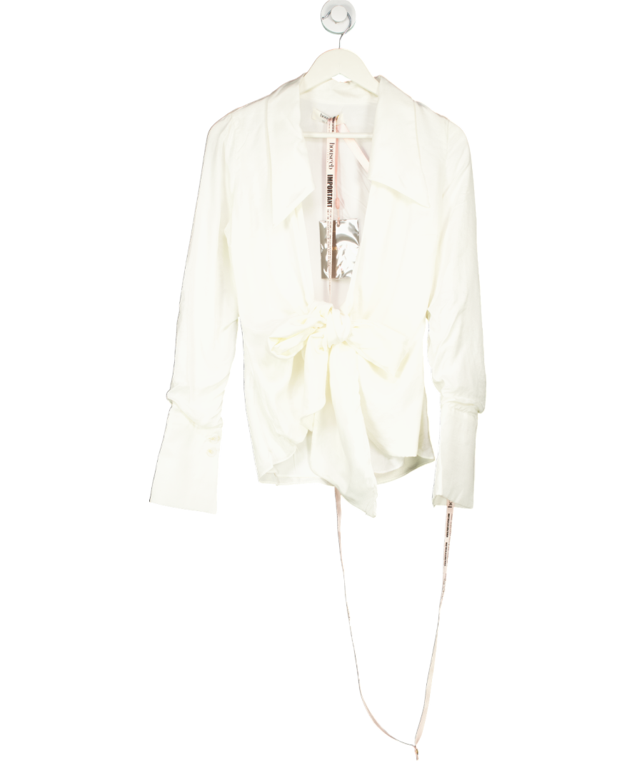 House of CB White Hope Tie Front Shirt UK XS