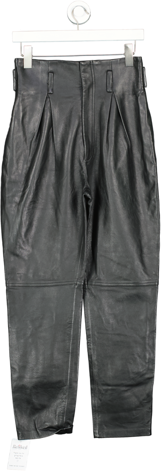 Song of Style Black Leather Trouser UK S