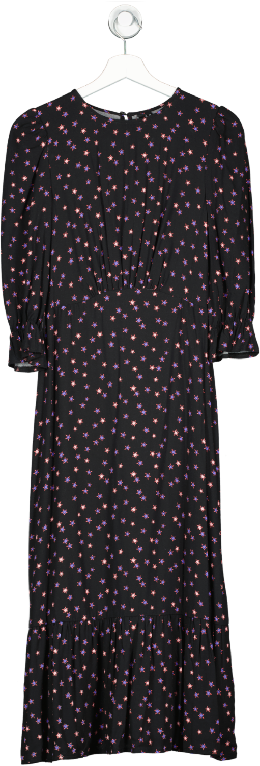Nobody's Child Black Star Print Reed Midi Dress UK 10