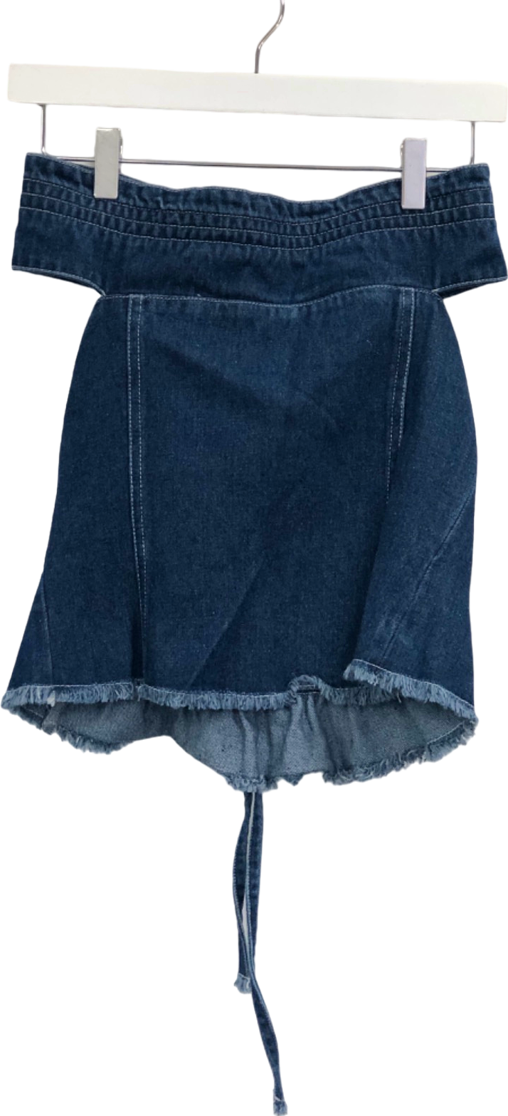 Lioness Blue Denim Strapless top UK 8