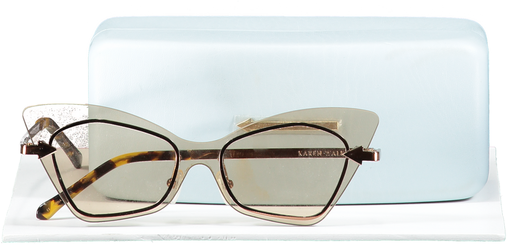 Karen Walker Brown Mrs Brill Sunglasses  in case