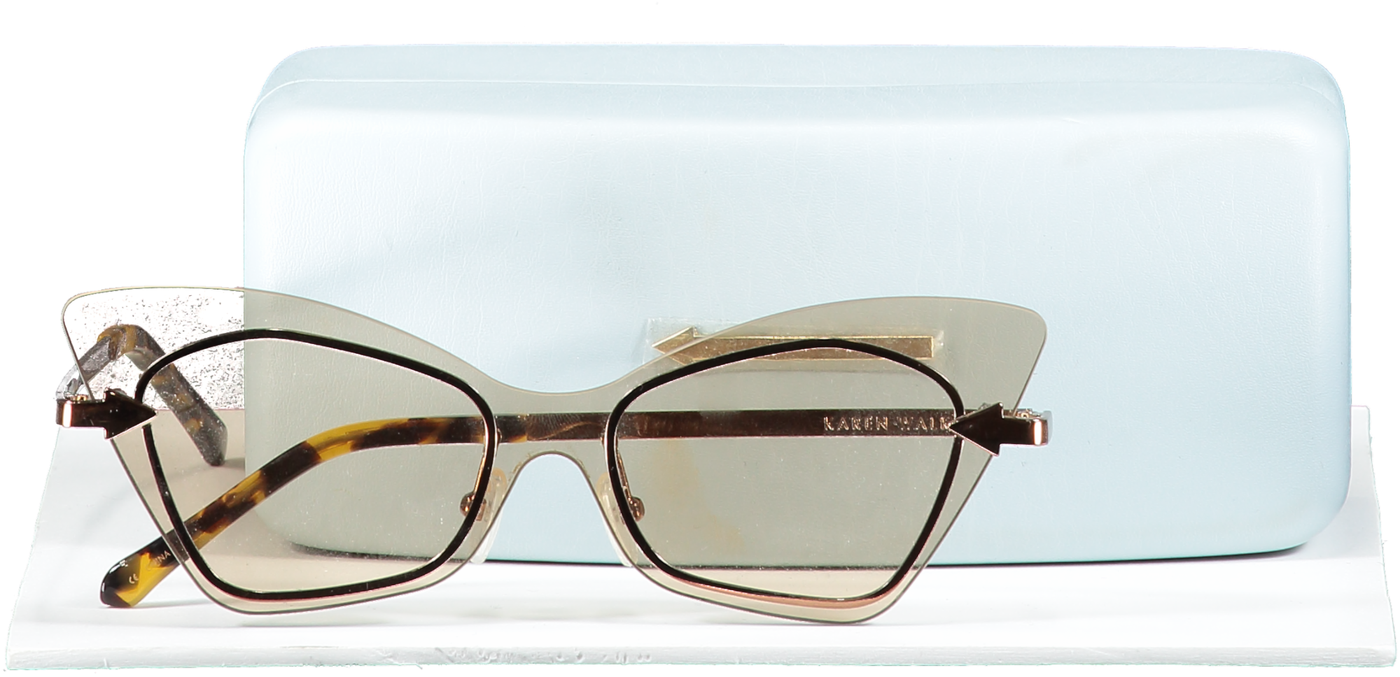 Karen Walker Brown Mrs Brill Sunglasses  in case