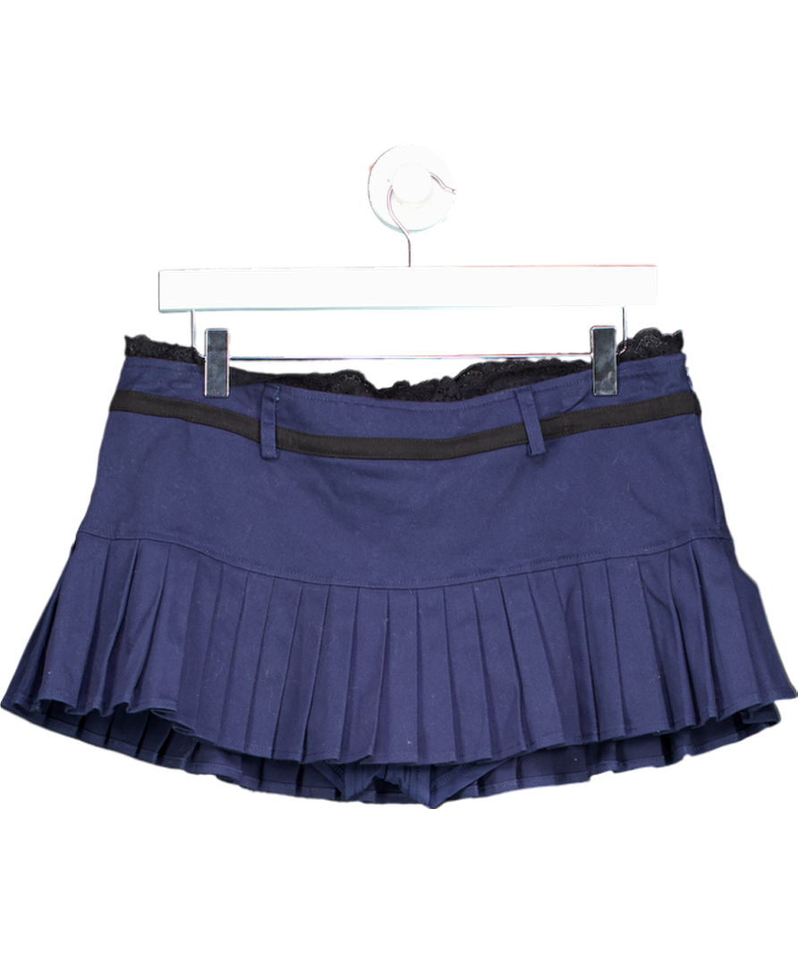 edikted Blue Navy Pleated Mini Skort UK L