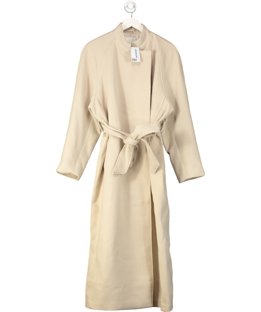 H&M Cream Maxi Tie-belt Coat UK L