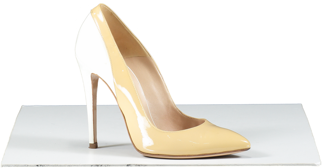 Versace Beige Two Tone Patent Stiletto UK 3.5 EU 36.5 👠