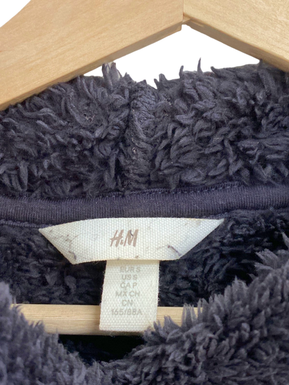 H&M Black Fuzzy Hooded Sweater UK 12