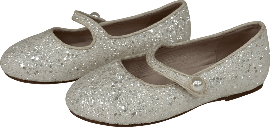 Age of Innocence Elin Glitter White Shoes UK 12 EU 30.5 👼