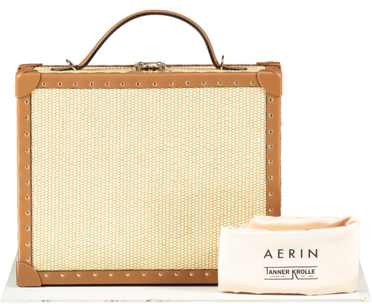 Tanner Krolle x Aerin Luxury Wicket Briefcase With Leather Shoulder Strap