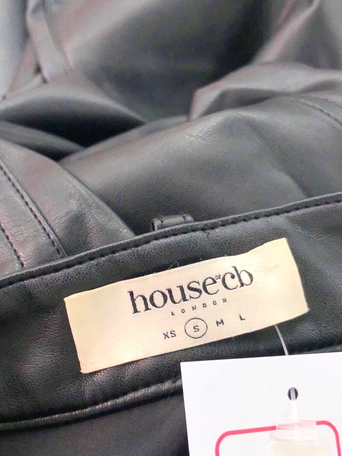 House of CB Black Faux Leather Trousers UK S