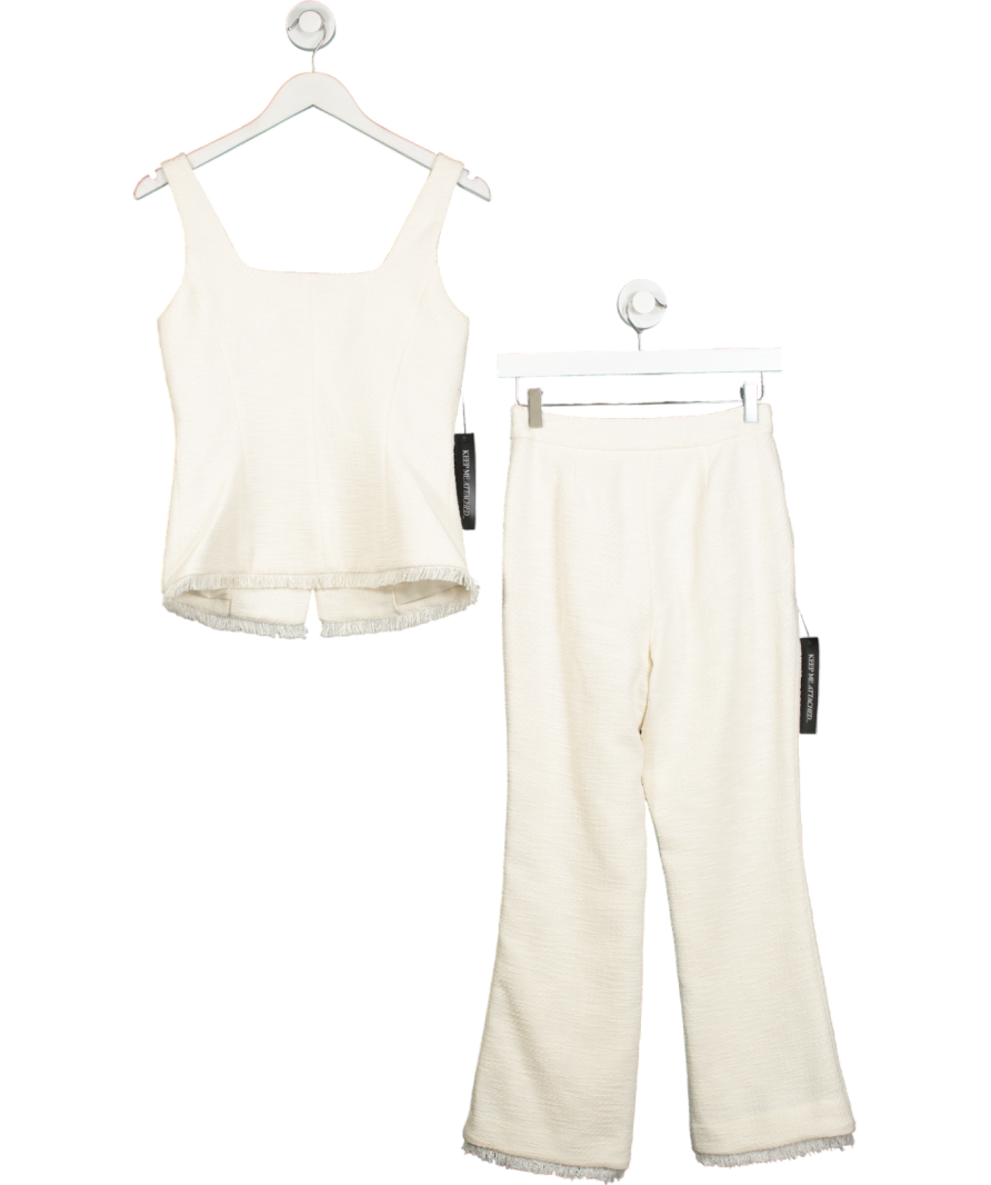 Mint Velvet Cream Boucle Waistcoat And Kickflare Trousers UK 6