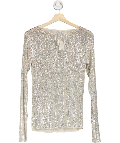 Free People Metallic Gold Rush Long Sleeve UK XS