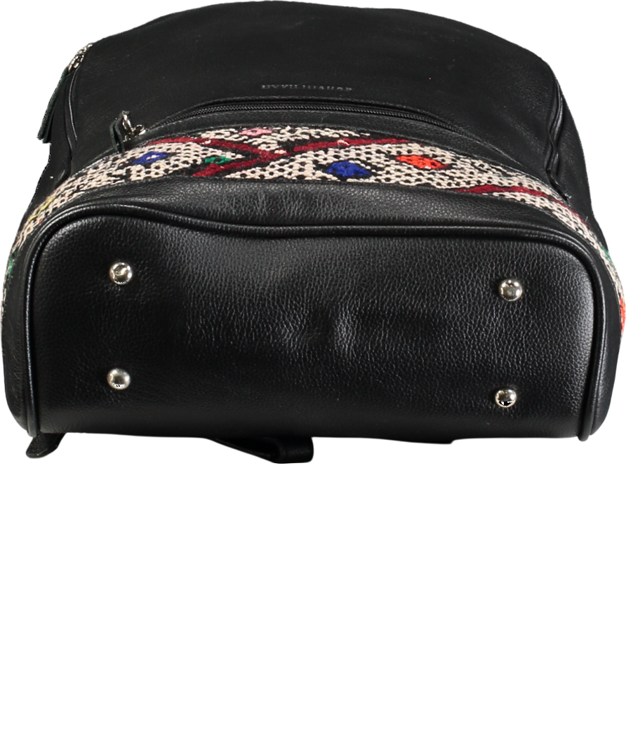 MyKilim Black Premium Leather Backpack