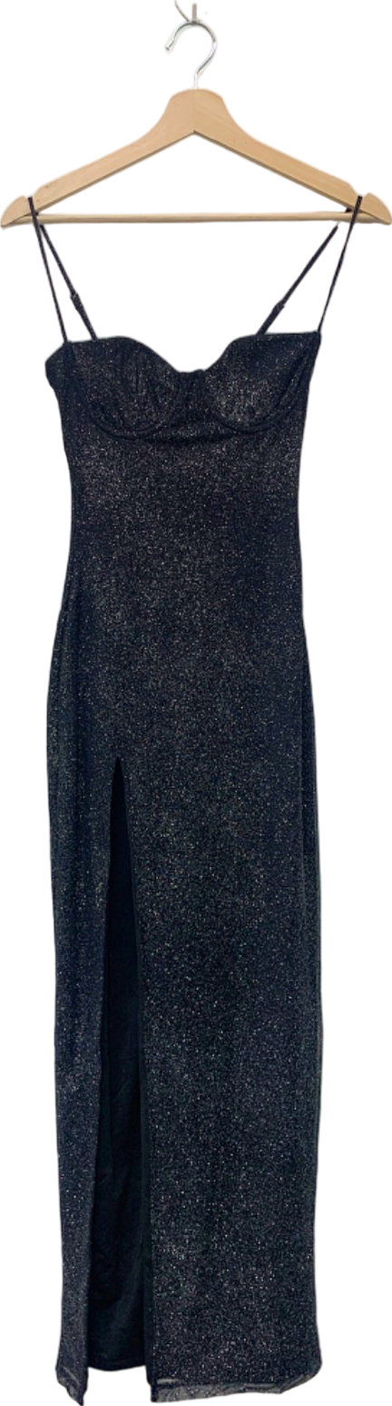 BABYBOO Black Glitter Gown Dress XS