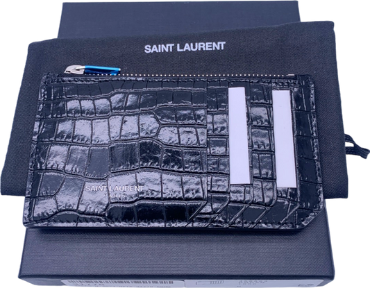 Saint Laurent Nero Cocco Print Monet Card Holder