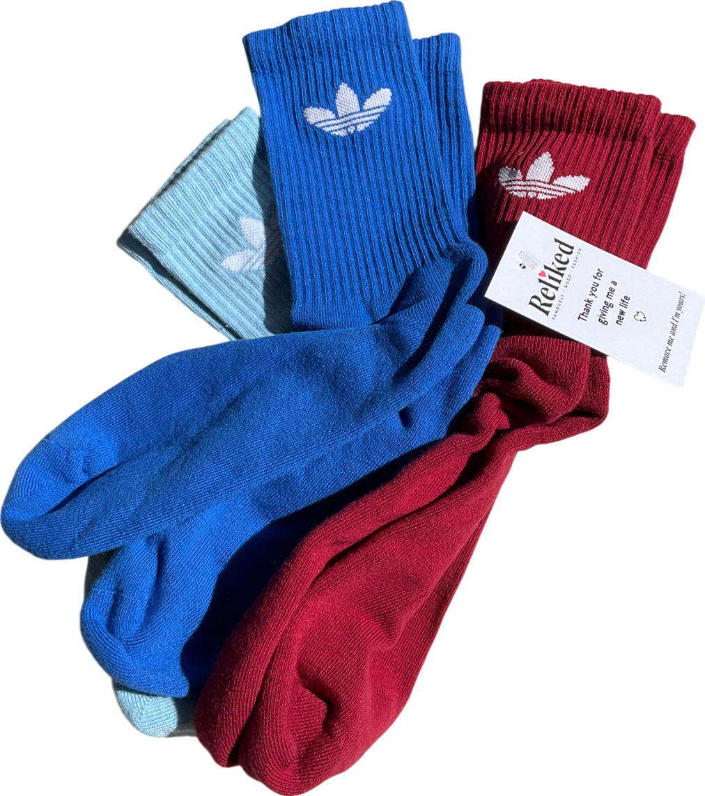 adidas Multicoloured Mid Cut Crew Socks UK M
