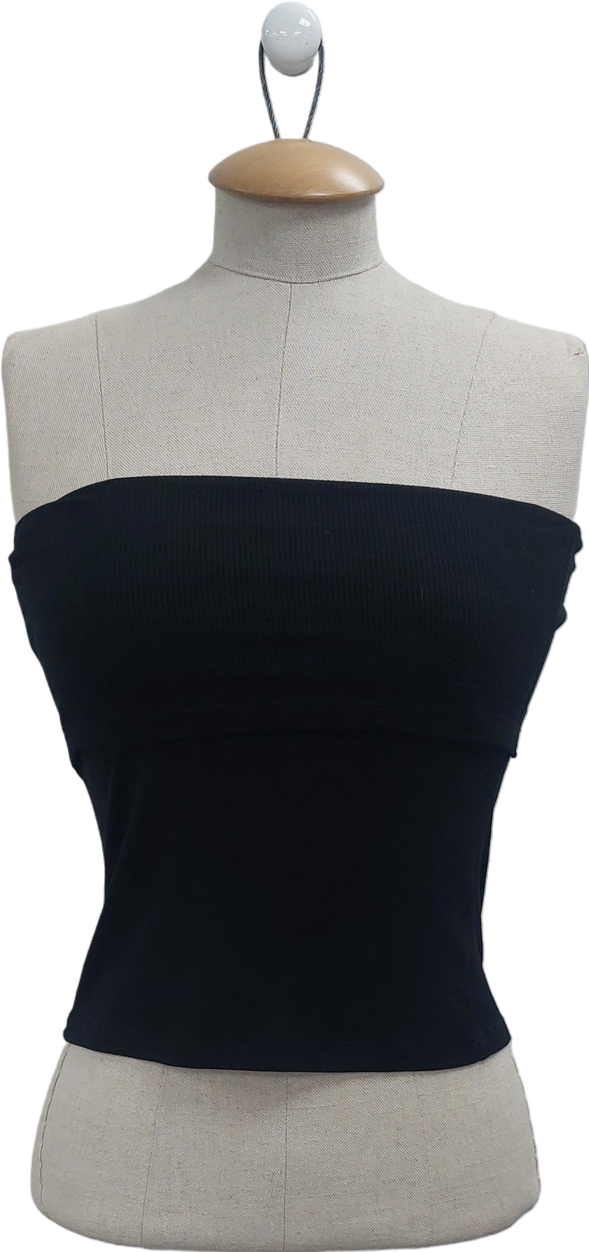 Exercere Black Ribbed Tube Top UK S