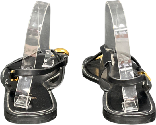 ZARA Black Flat Strap Sandal UK 5 EU 38 👠