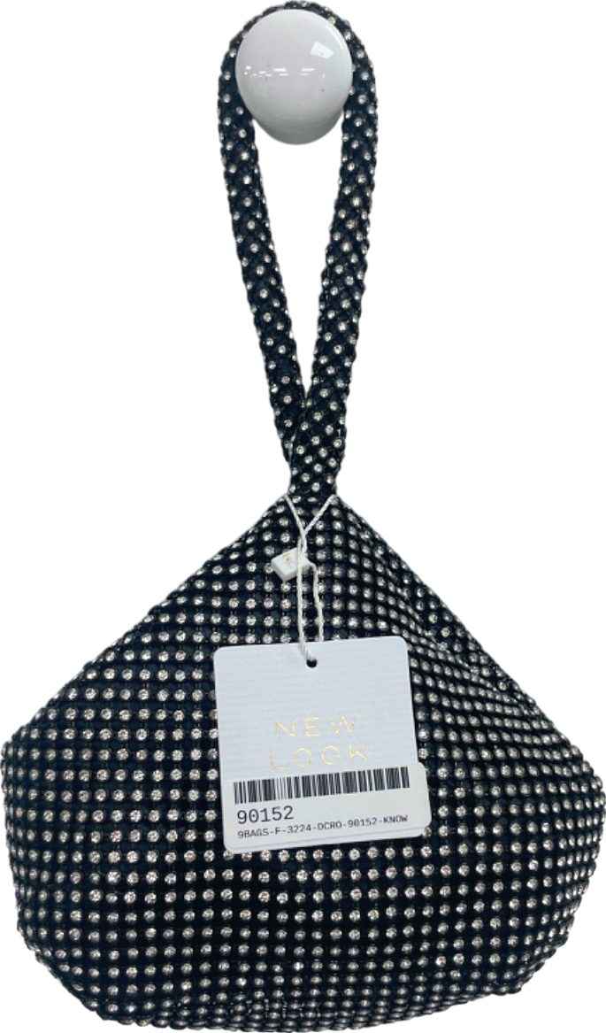 New Look Black Diamante Grab Clutch One Size