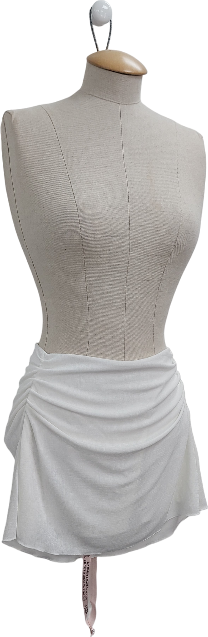Oh Polly White Ruched Side Mini Skirt UK S