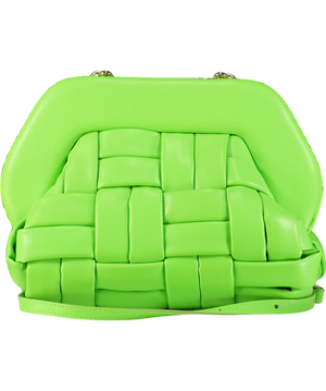 Themoirè Green Bios Woven Mantis Pochette Clutch Bag With Crossbody Strap