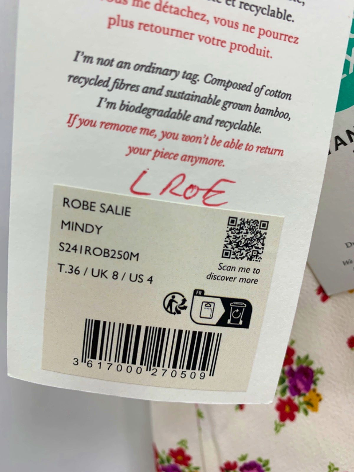 Sézane Cream Floral Mindy Dress UK 8