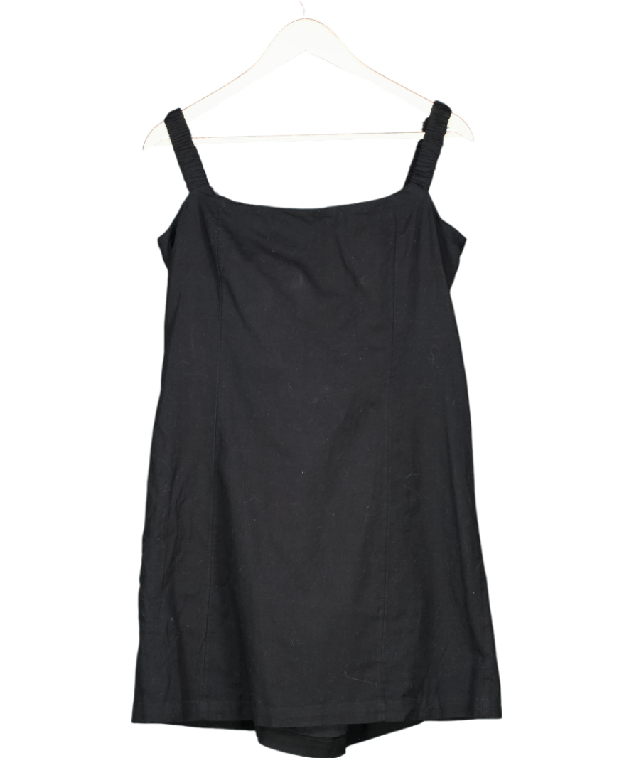 Free People Black Full Of Sunshine Cotton-linen Mini dress UK 20