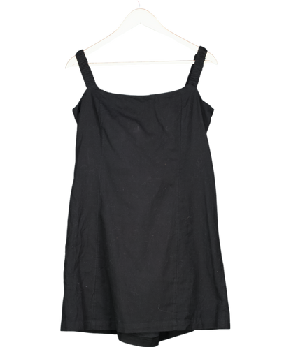 Free People Black Full Of Sunshine Cotton-linen Mini dress UK 20