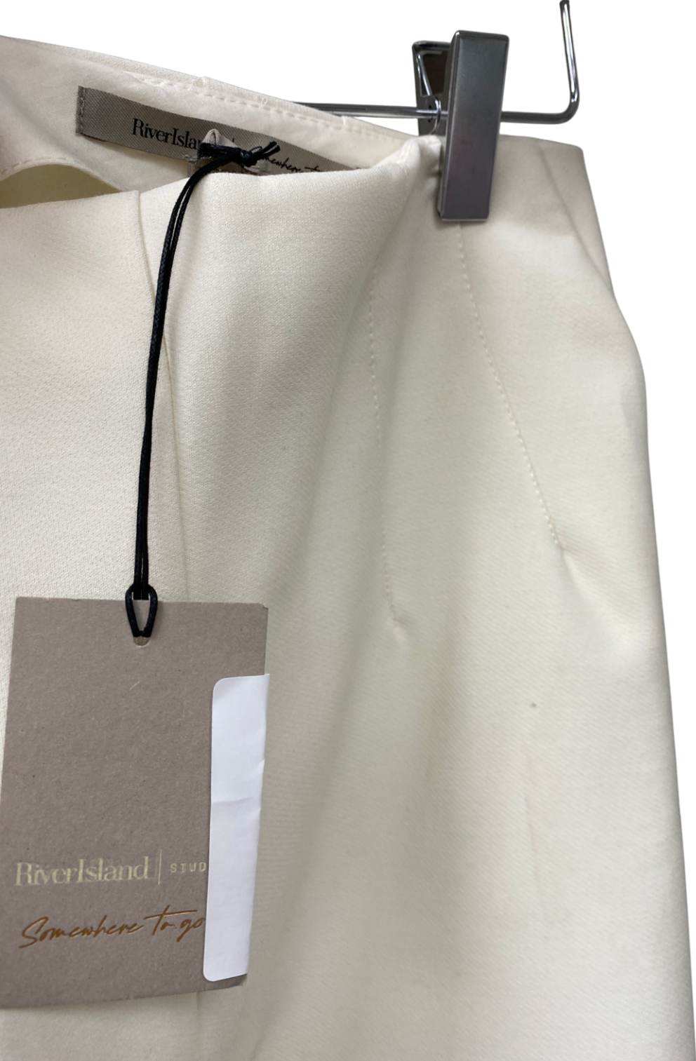 River Island Cream High Waisted Shorts UK 6