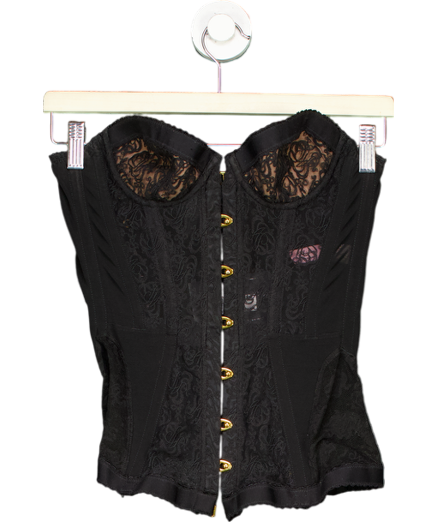 Agent Provocateur Black Mercy Lace And Mesh Paneled Corset UK 8