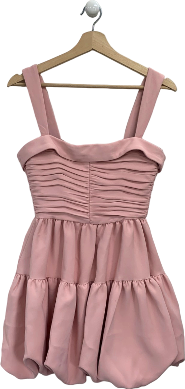 Zara Pink Ruched Detail Dress UK S