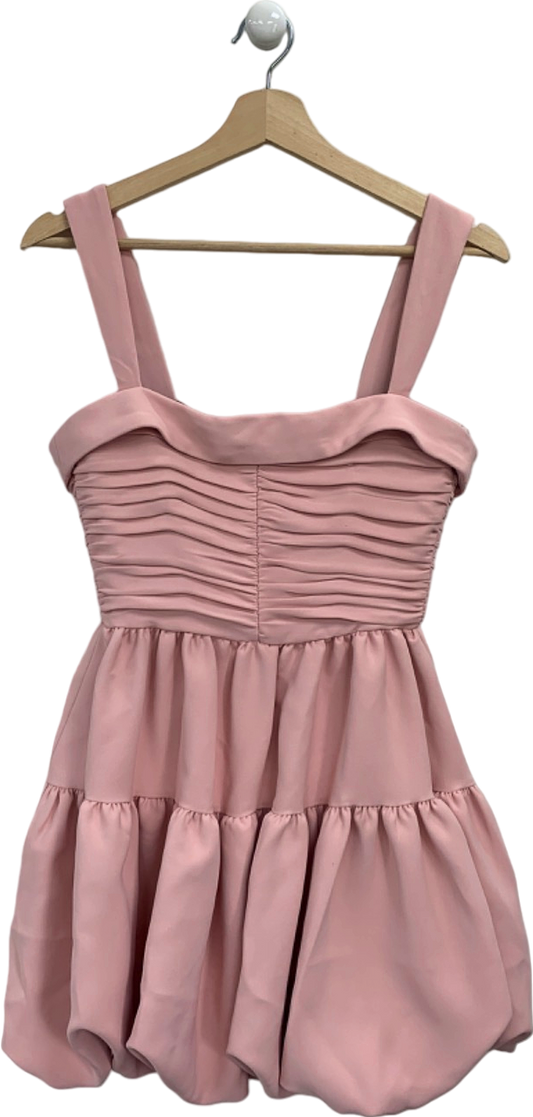 Zara Pink Ruched Detail Dress UK S