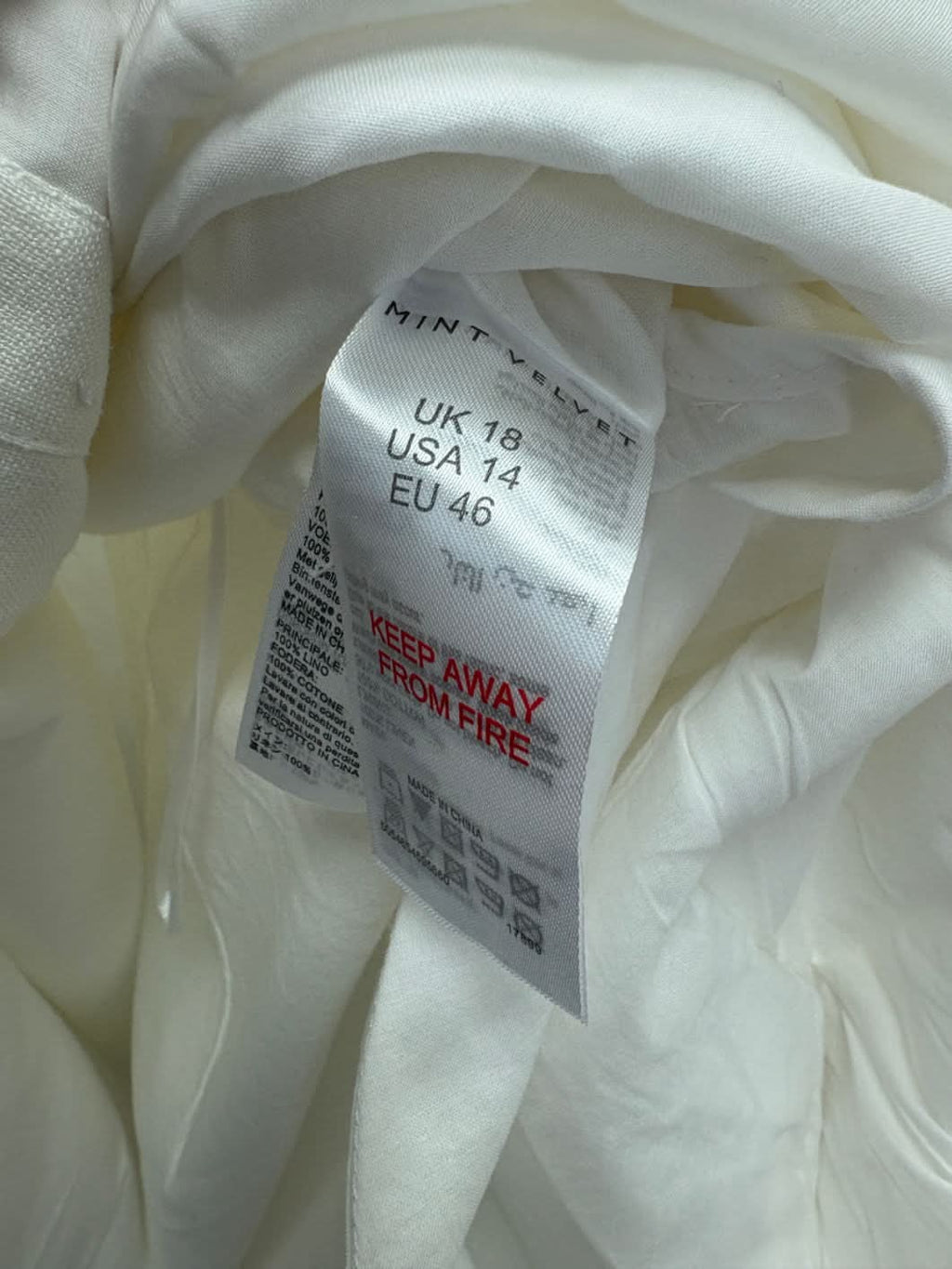 Mint Velvet White Linen Midi Dress UK 18