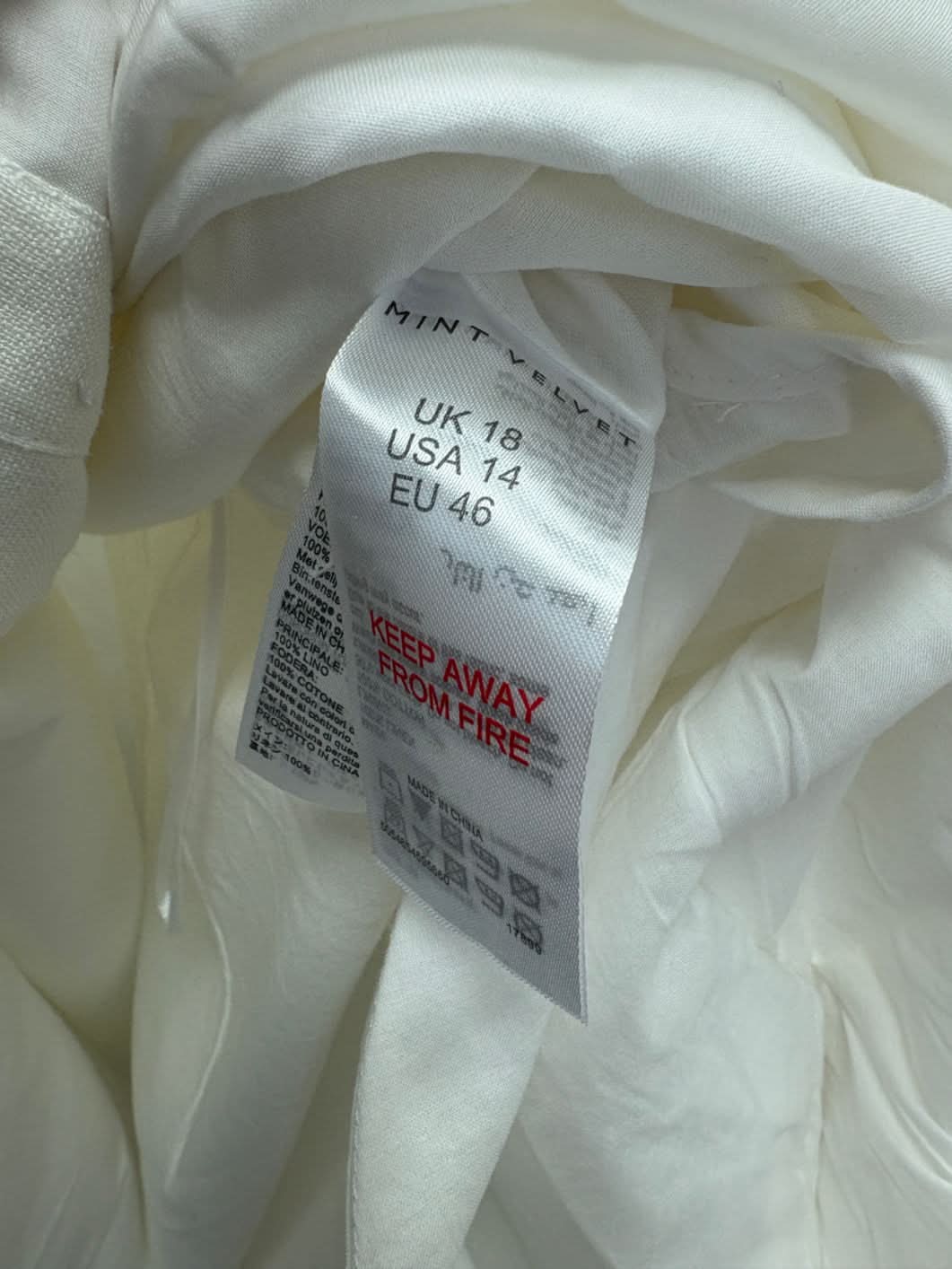 Mint Velvet White Linen Midi Dress UK 18