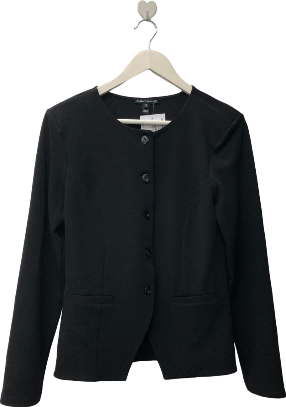 River Island Black Tailored Buttoned Jacket UK 10