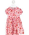 Rachel Riley Pink Floral And Strawberry Print Cotton Dress 3 Years
