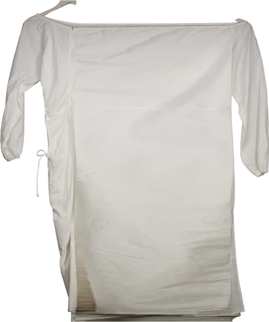 Faithful The Brand White Organic Cotton Long Sleeve Cut Out Maxi Dress UK 6