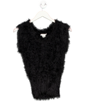 Room Mates Black Fluffy Knit Vest UK S
